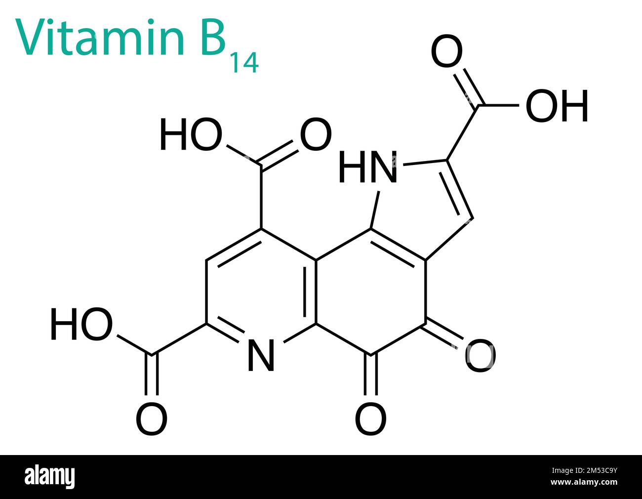 An illustration of a Vitamin B14 molecule isolated on a white ...