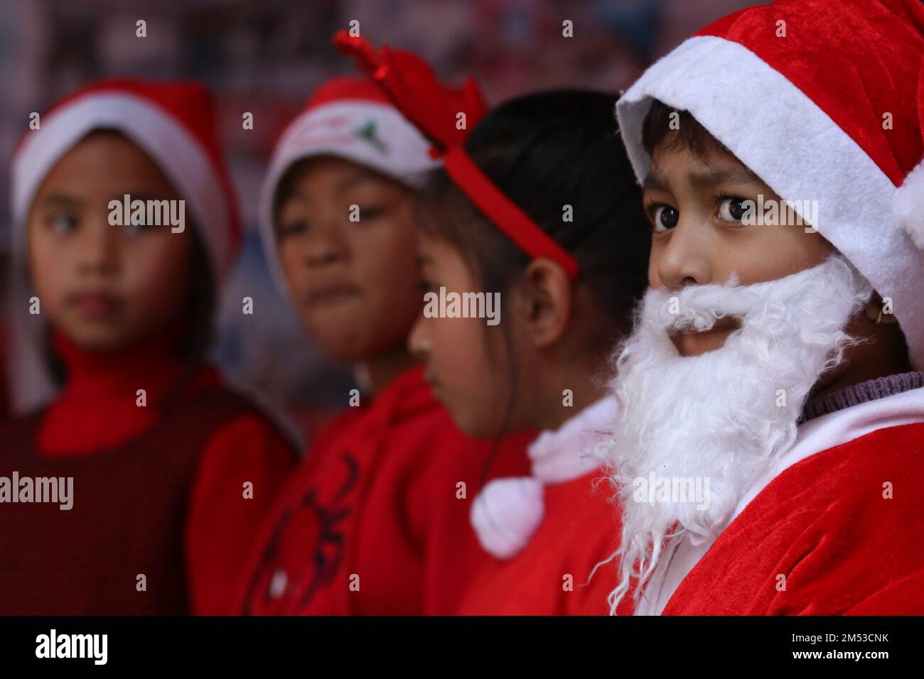 On Dec. 25, 2022 in Kathmandu, Nepal. Montessori School students's