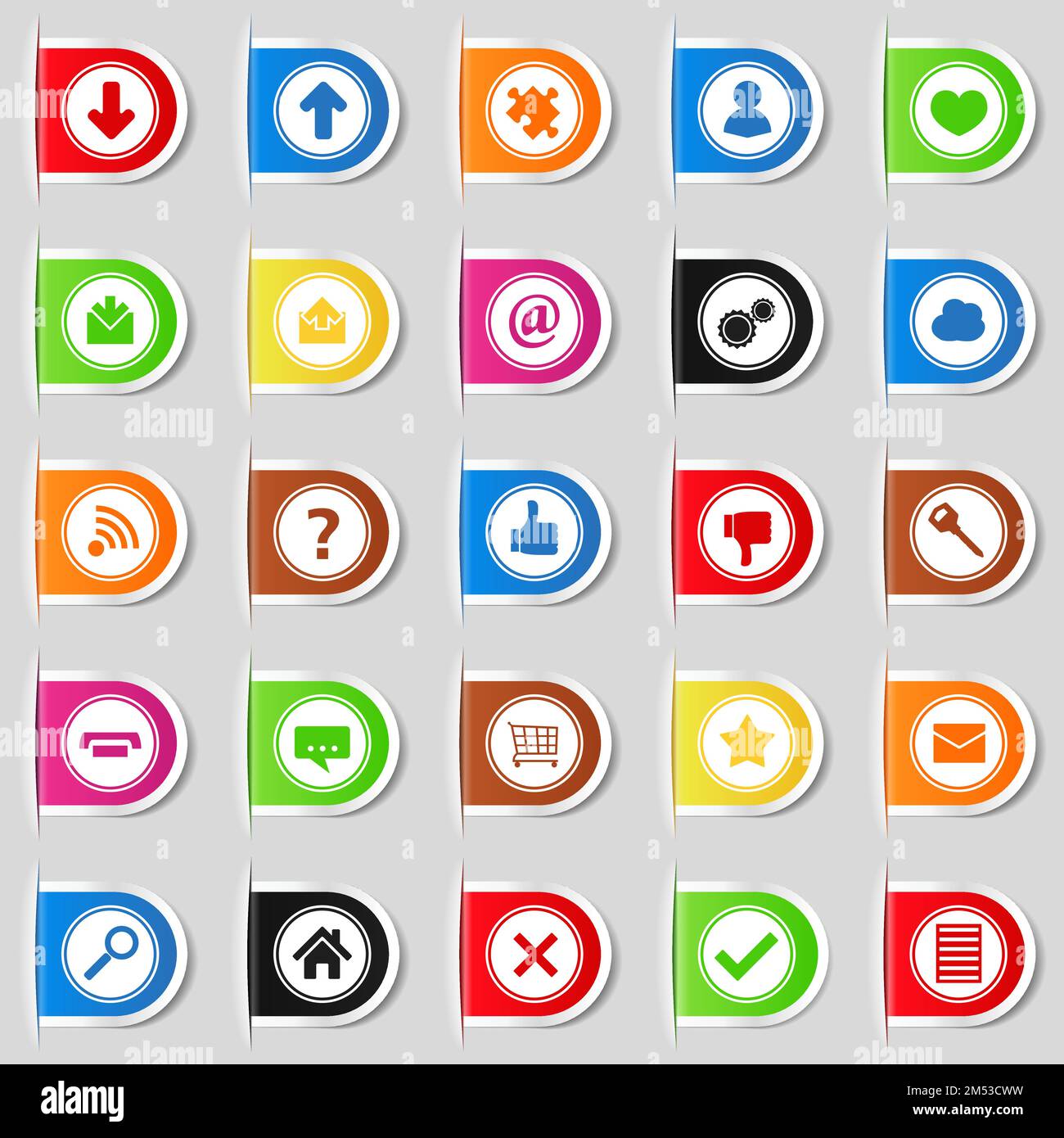 Set of Web Tabs with Icons, vector eps10 illustration Stock Vector ...