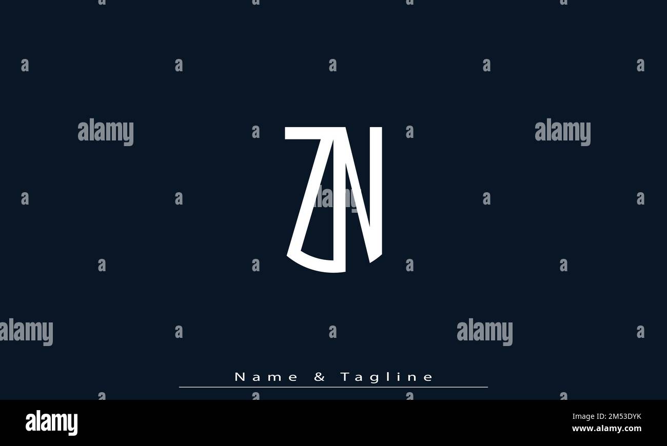 Alphabet letters Initials Monogram logo ZN , NZ Stock Vector