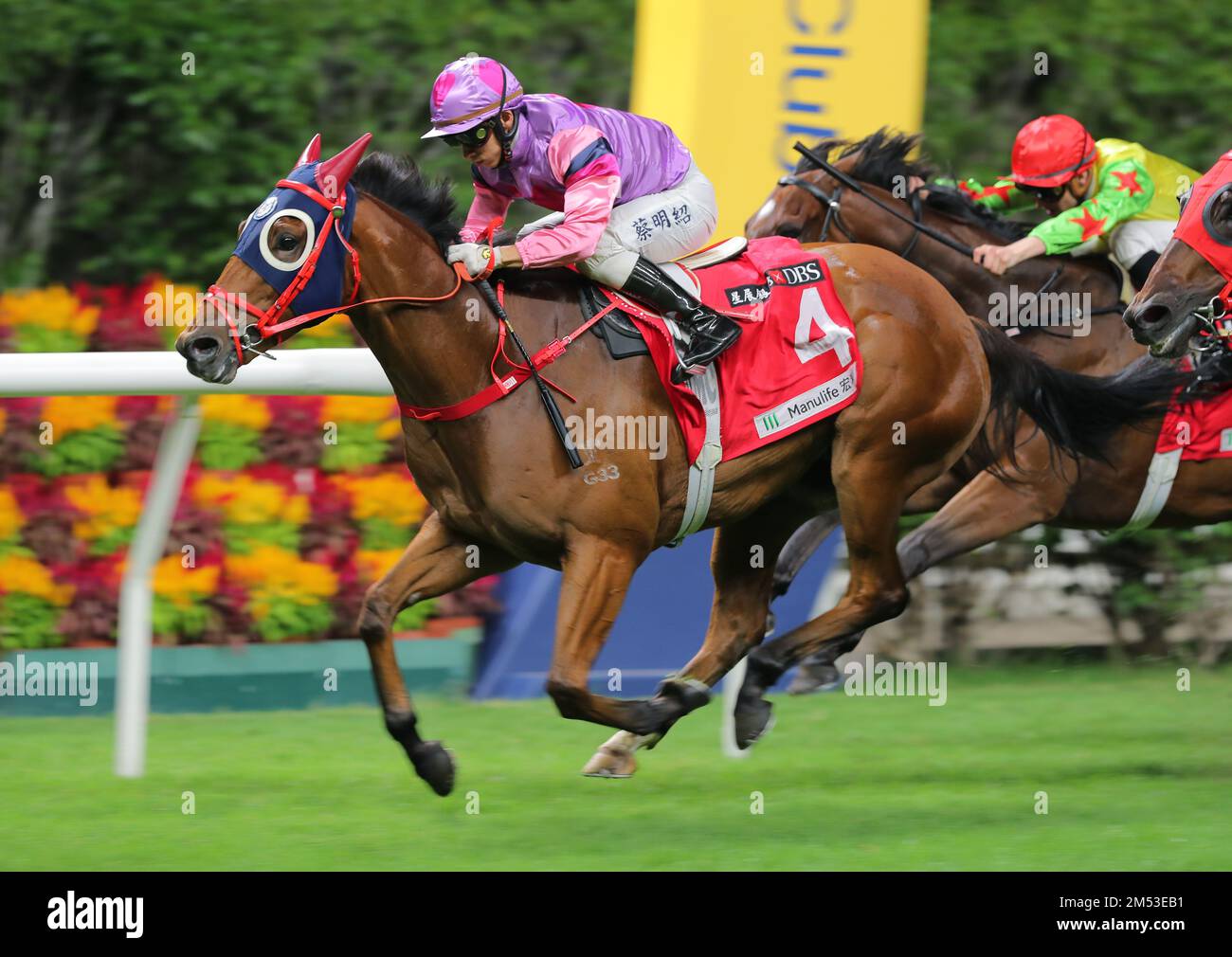 Scmp Racing Race 7, EXCELLENT PEERS(4), ridden by Matthew Chadwick, won the class 3 ...