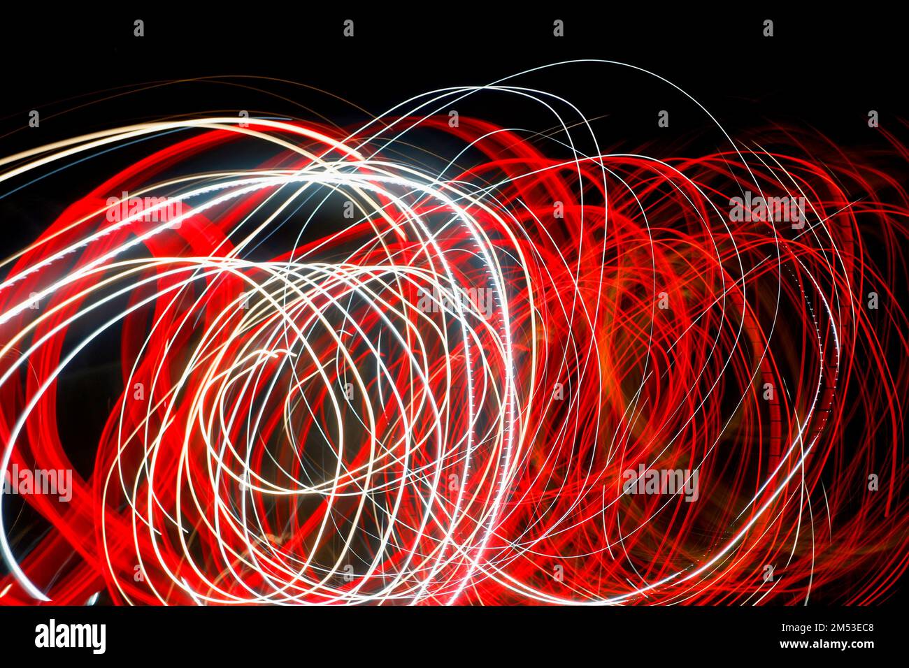 Blurred city night lights. Abstract background. Stock Photo
