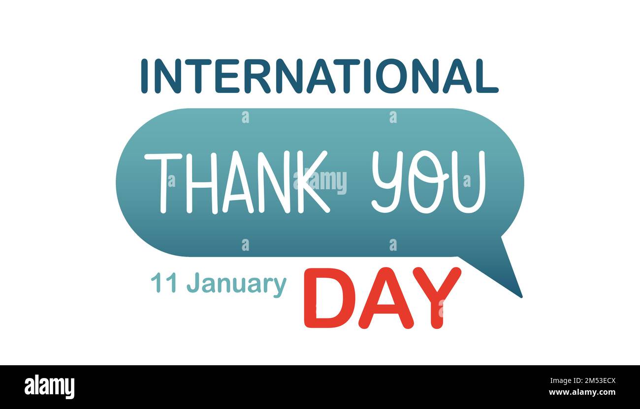 International Thank You Day. January 11. Vector illustration. Holiday poster Stock Vector Image