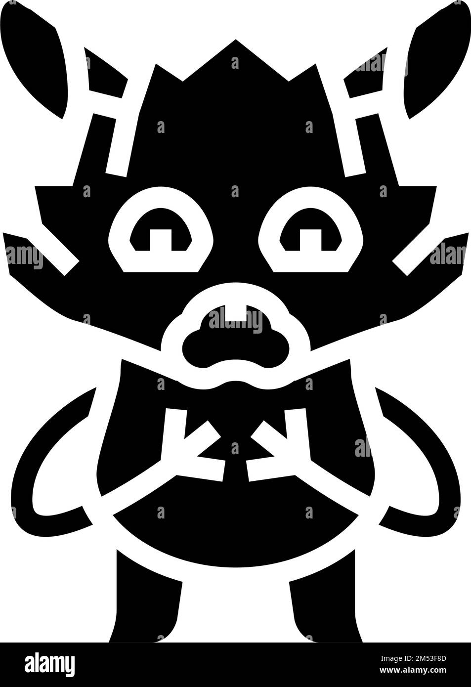 animal monster funny glyph icon vector illustration Stock Vector