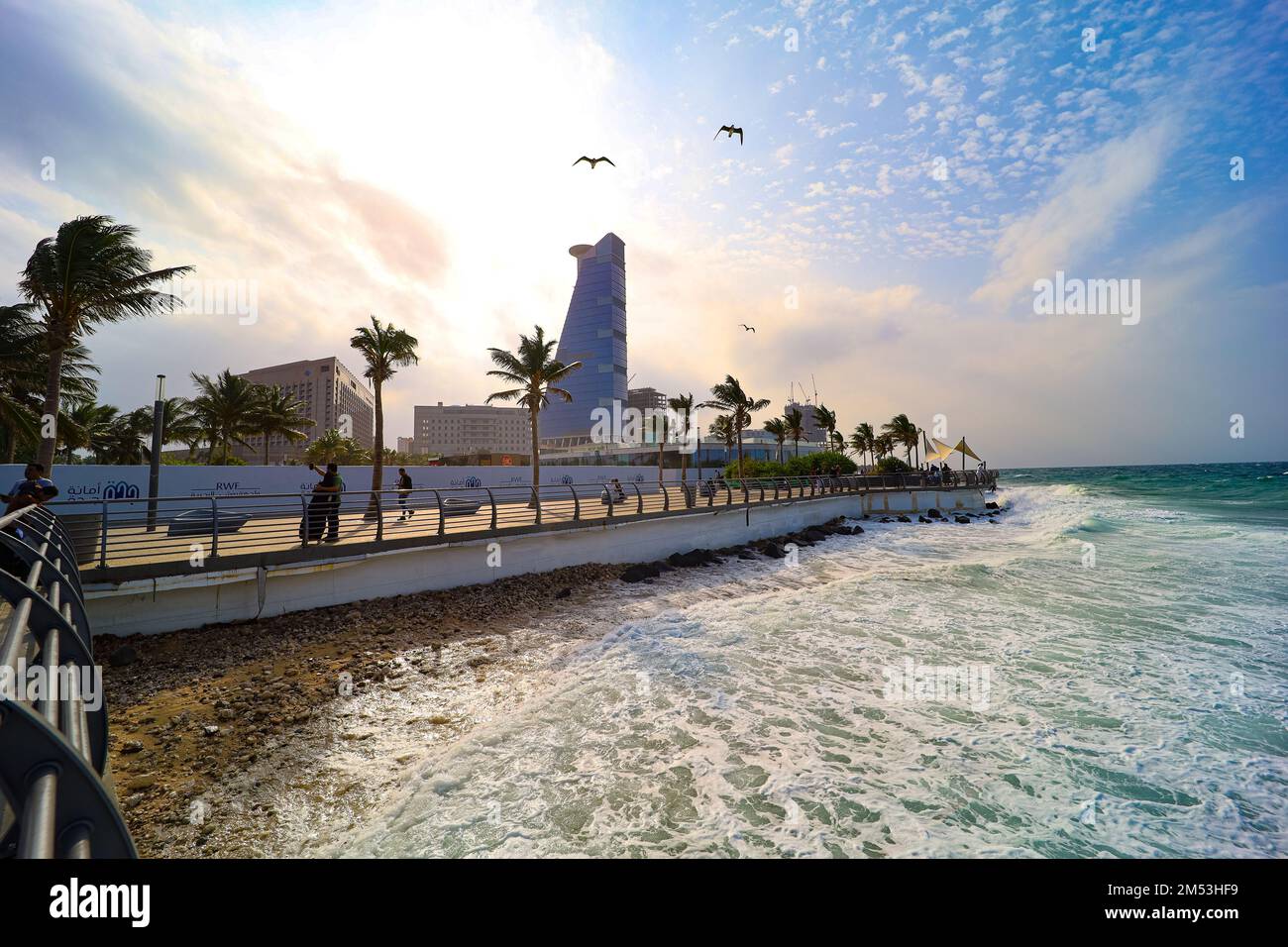 Jeddah beach Saudi Arabia - Red Sea corniche View , Waterfront Stock Photo