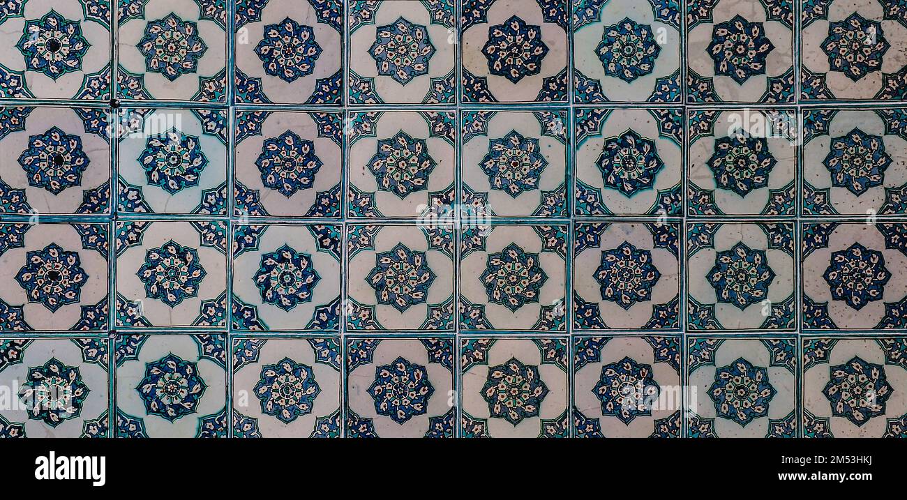 The texture of the ceramic tiles in the oriental style. Turkish ceramic ...