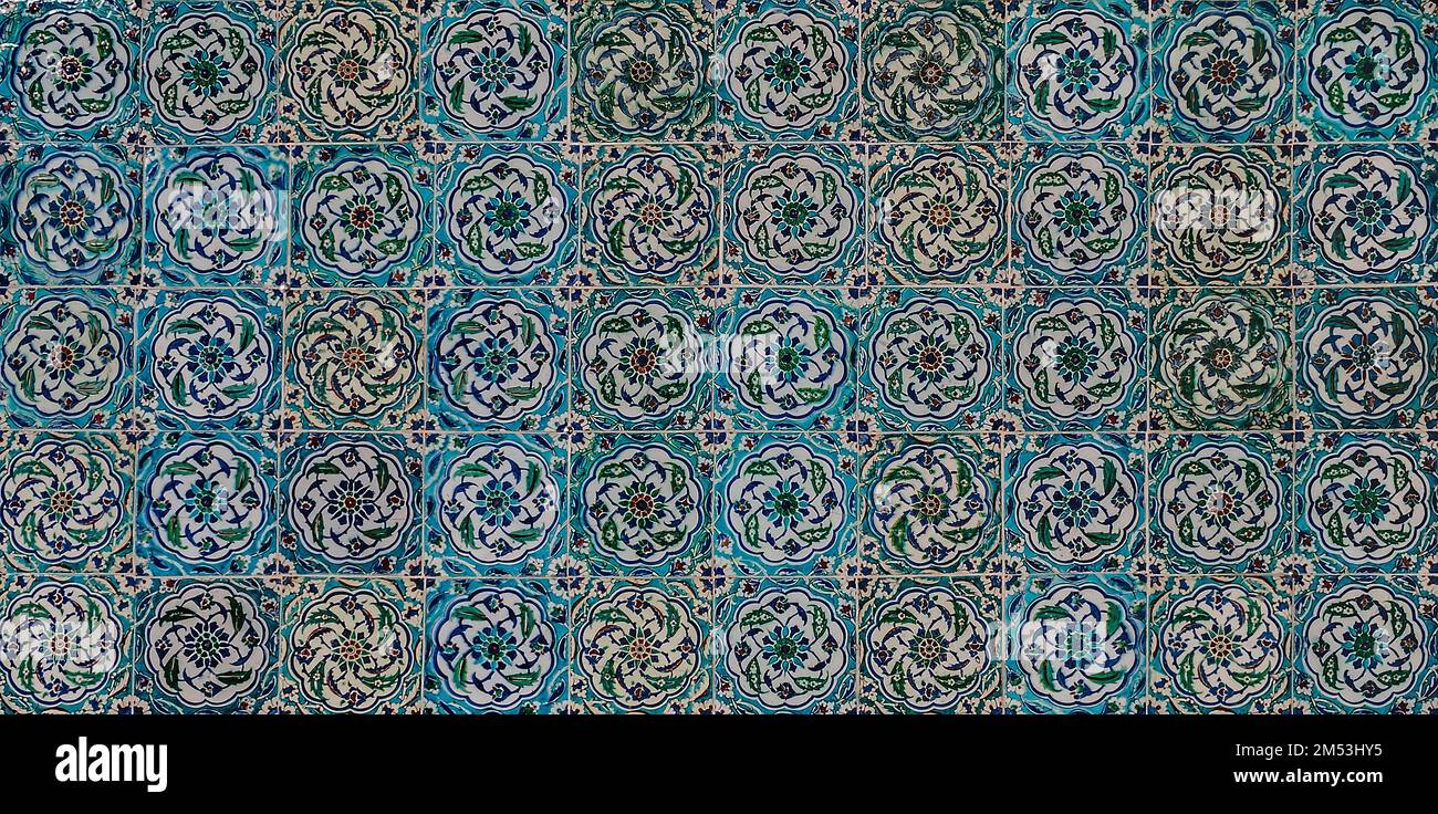 The texture of the ceramic tiles in the oriental style. Turkish ceramic ...