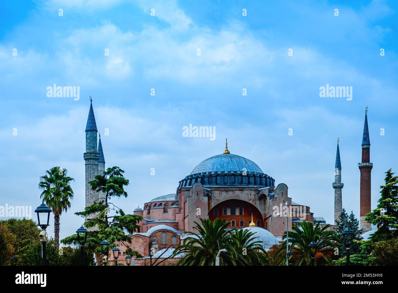 Istanbul, Turkey - Hagia Sophia dome and minarets in the old ...