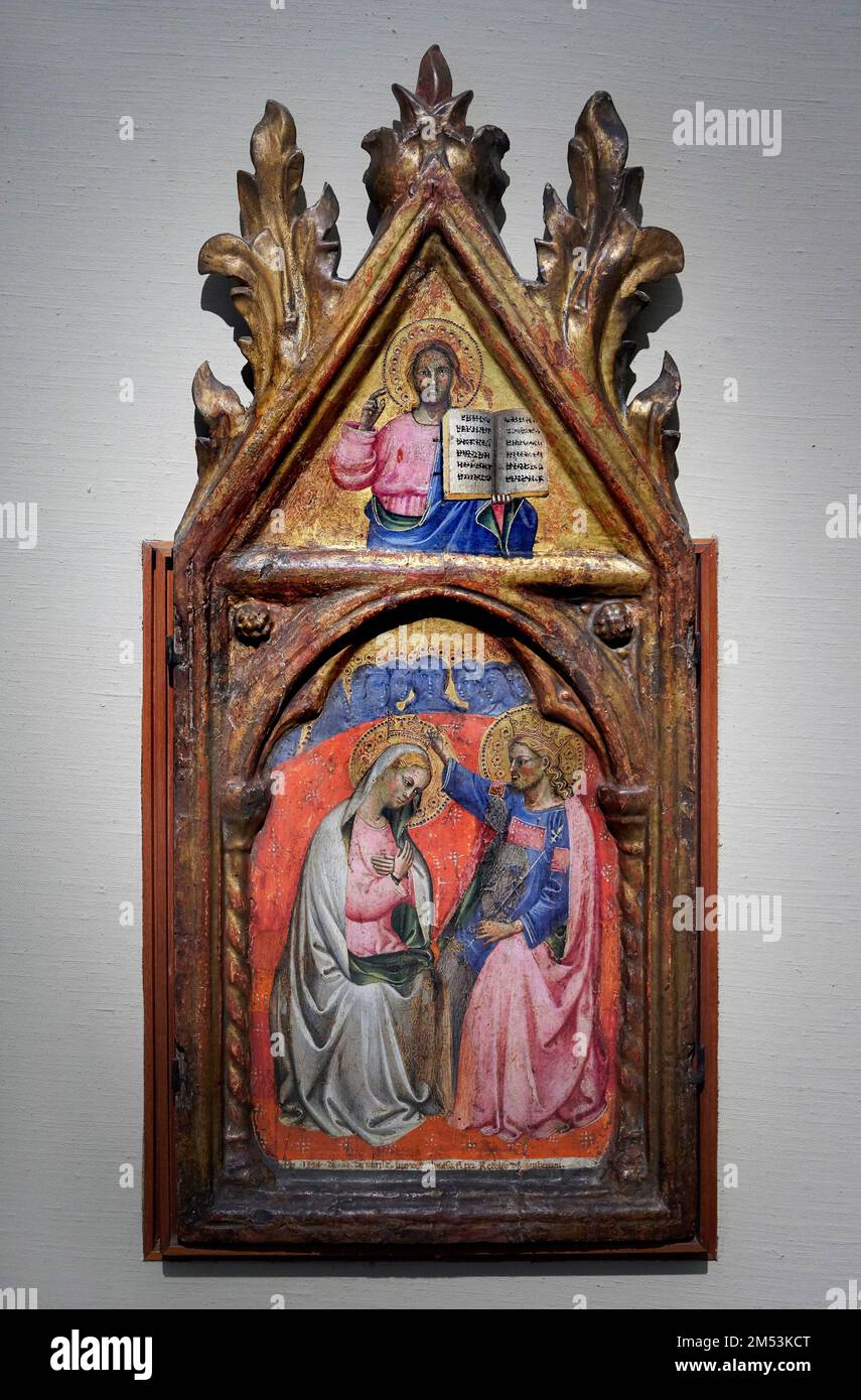 Incoronazione diella Vergine  e Cristo benedicente    - tempera   su tavola - Lippo di Dalmasio  - 1394  - Bologna, Pinacoteca Nazionale Stock Photo