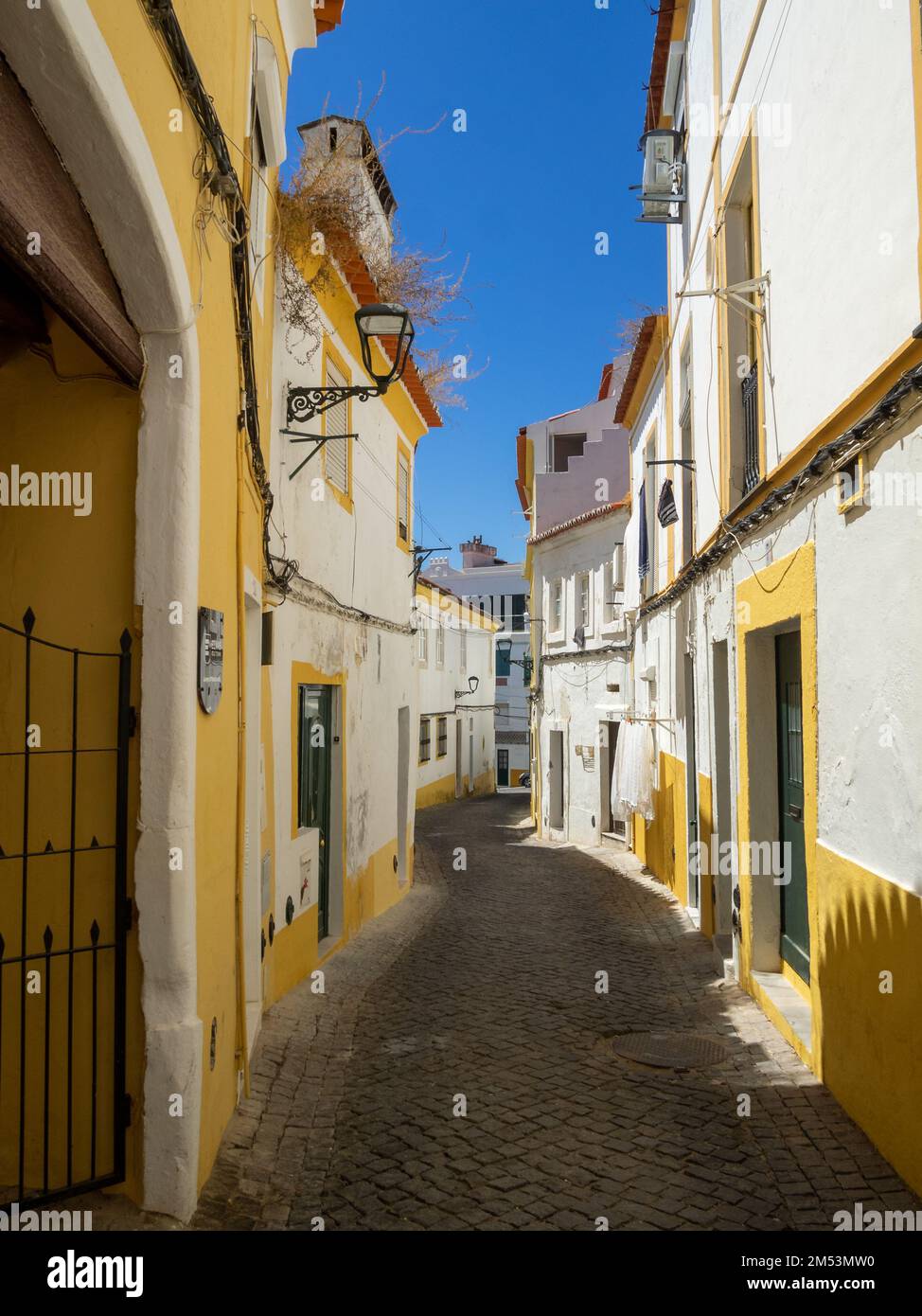 The narrow streets of Elvas Stock Photo