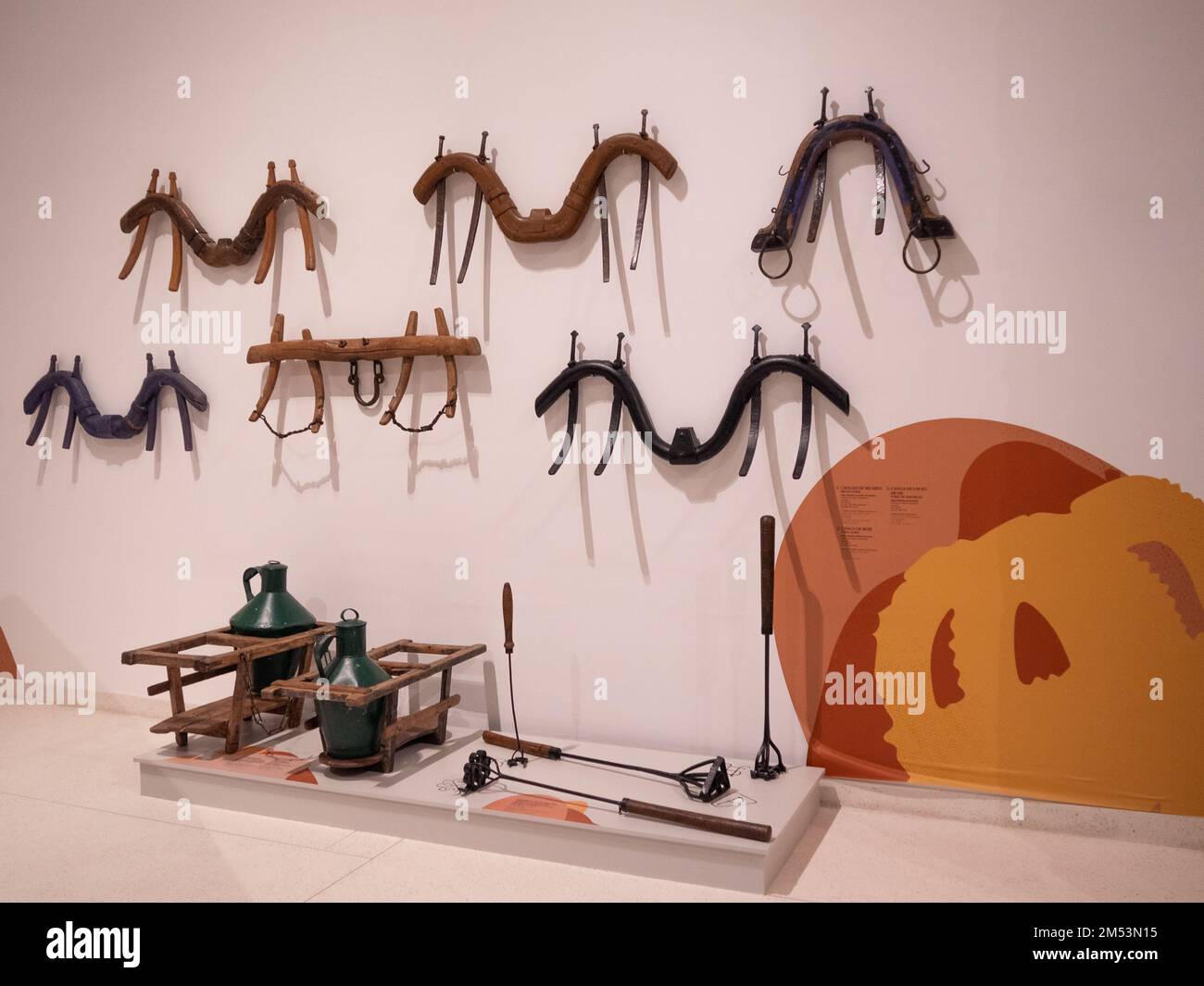 Animal harness on display at the Museu de Arqueologia e Etnografia, Elvas Stock Photo