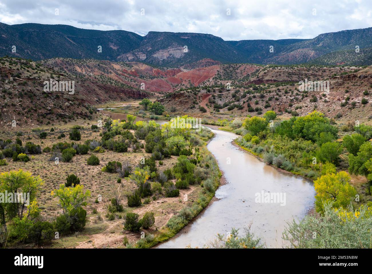 Photograph of the Rio Chama, just outside of Abiquiu, New Mexico, USA. Stock Photo