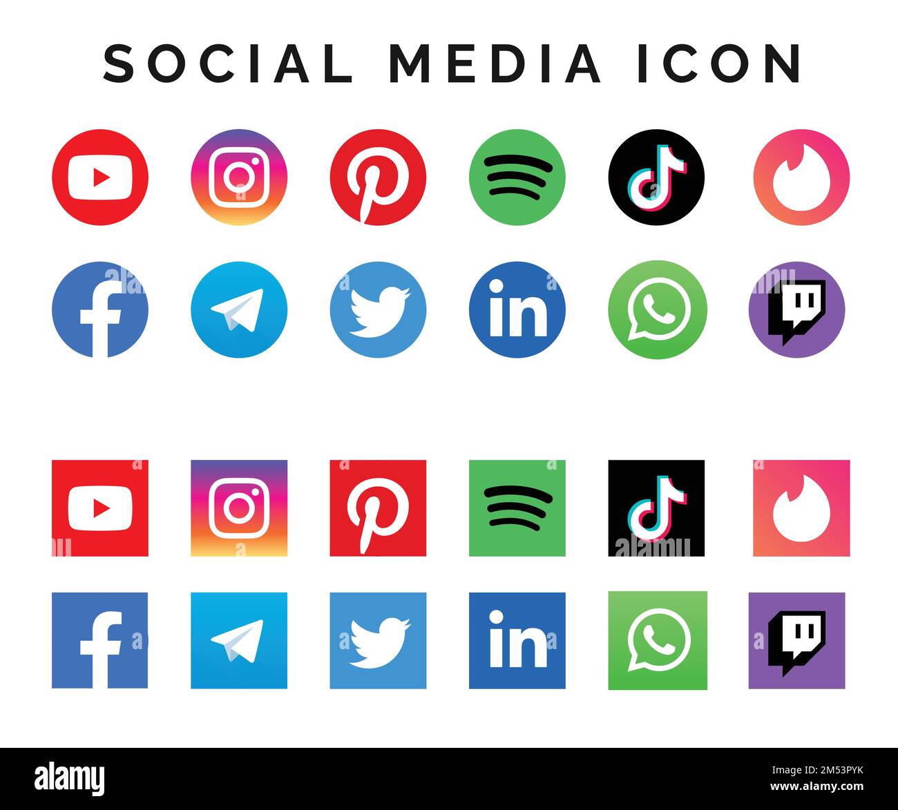 A set of social media icons vector Stock Vector Image & Art - Alamy