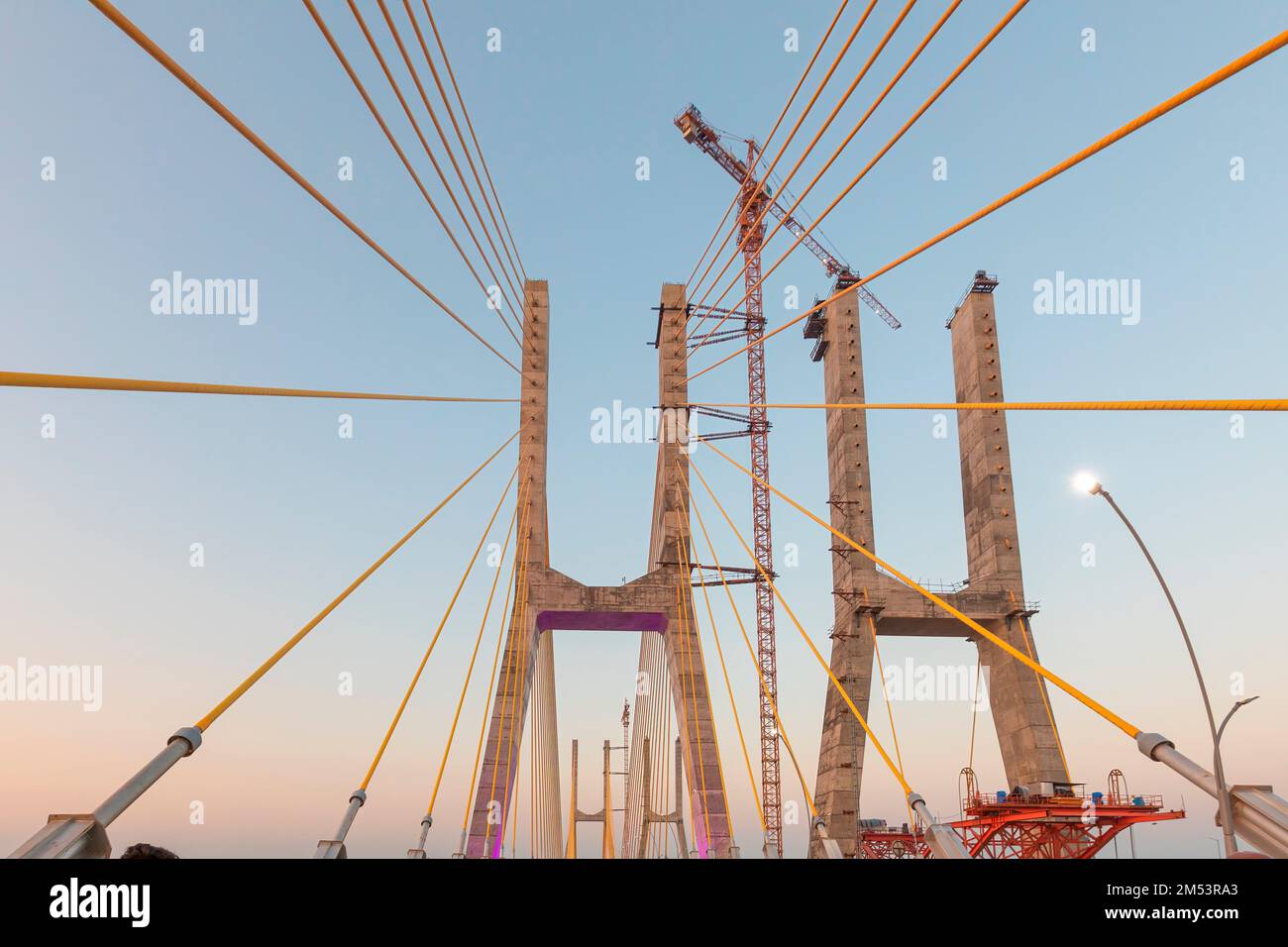 Cortalim, Goa India Dec 25th 2022 New Zuari Bridge Cable Bridge