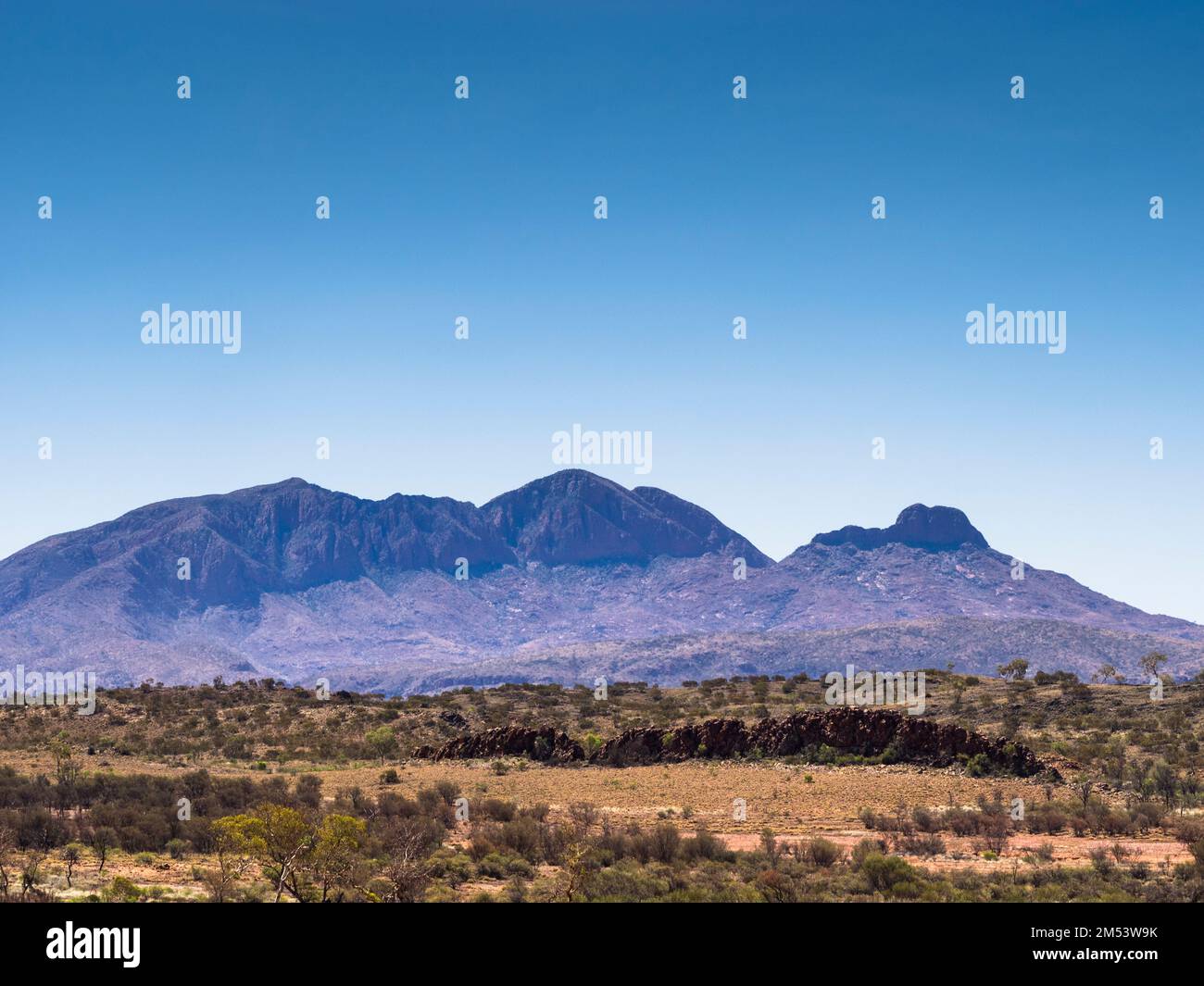 Mt Sonder (1380m), 4th-highest peak in NT and the official end of the Larapinta Trail, West Macdonnell (Tjoritja) National Park, Central Australia. Stock Photo