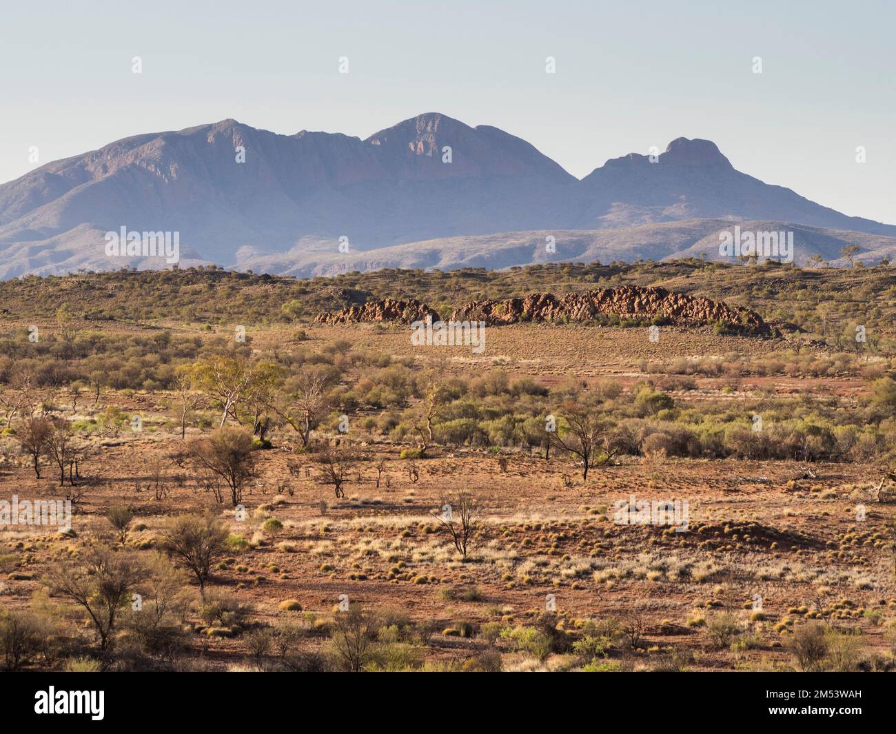 Mt Sonder (1380m), 4th-highest peak in NT and the official end of the Larapinta Trail, West Macdonnell (Tjoritja) National Park, Central Australia. Stock Photo