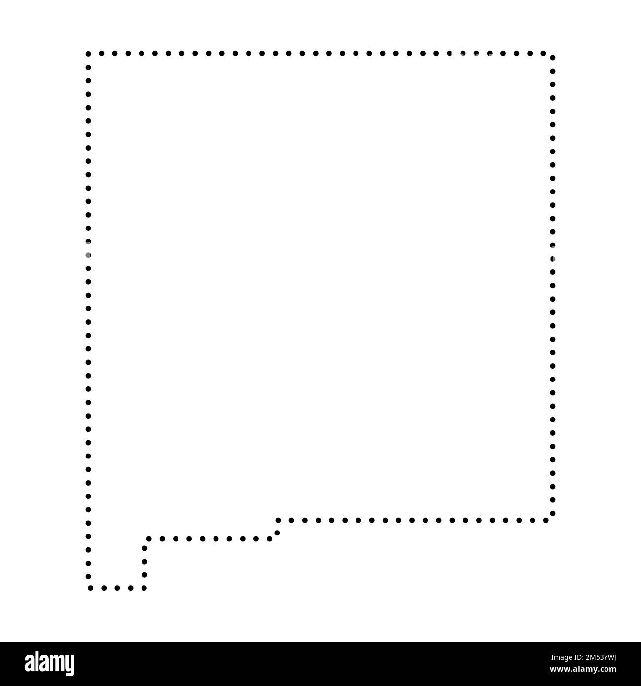 New Mexico state of United States of America, USA. Simplified thick black outline map. Simple