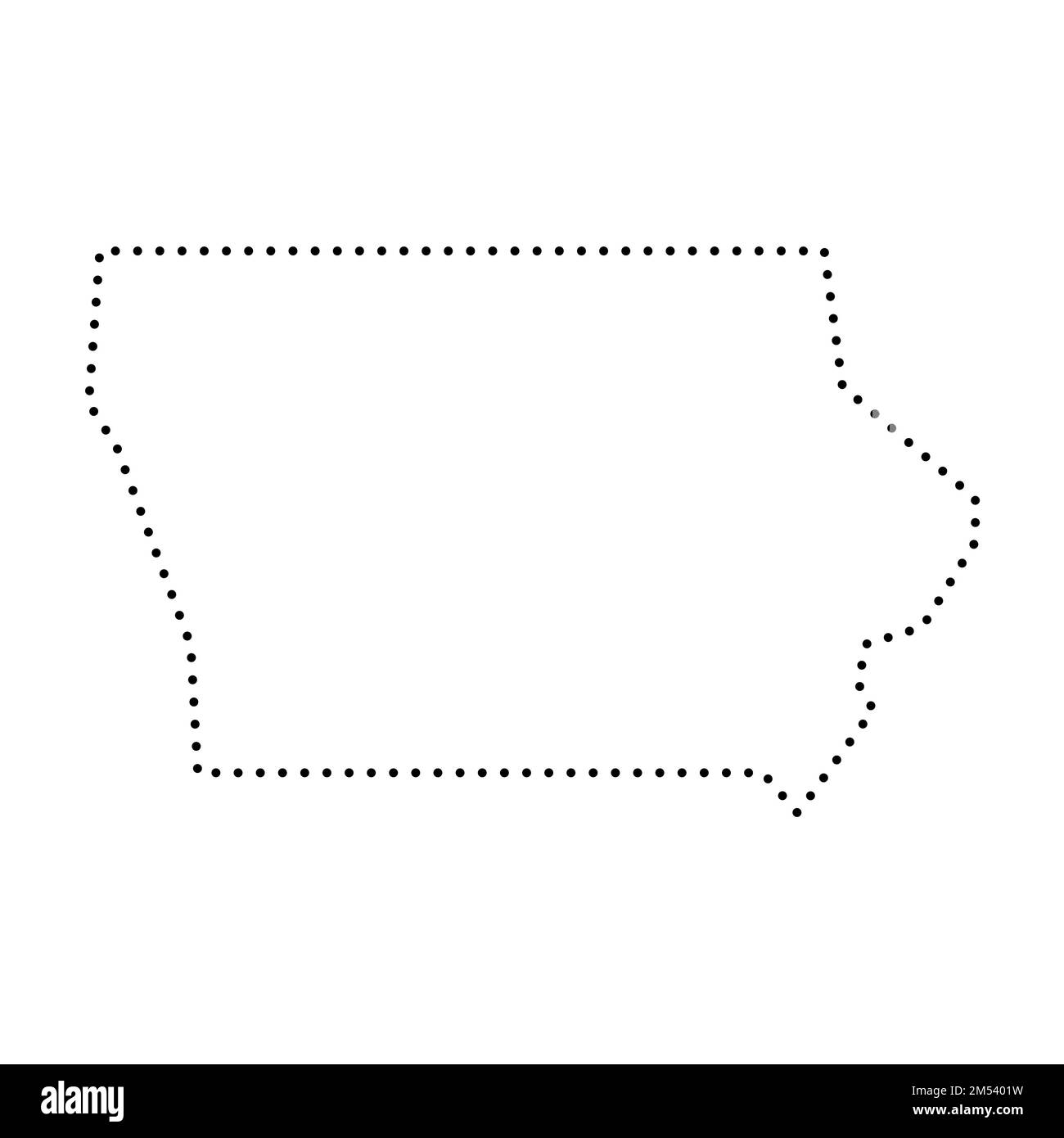 Iowa state of United States of America, USA. Simplified thick black