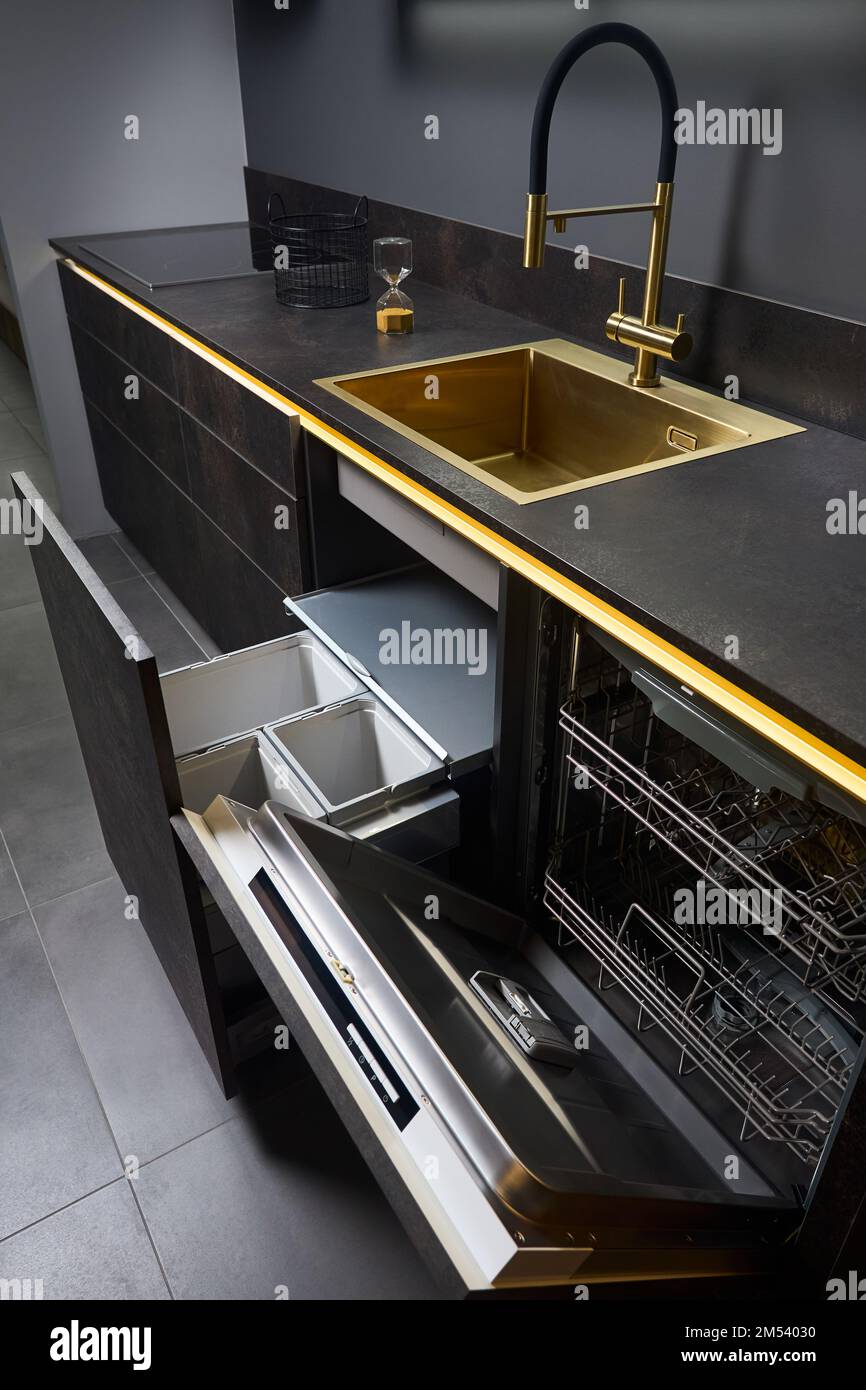 Dishwasher and kitchen waste bin Pull out kitchen drawers for