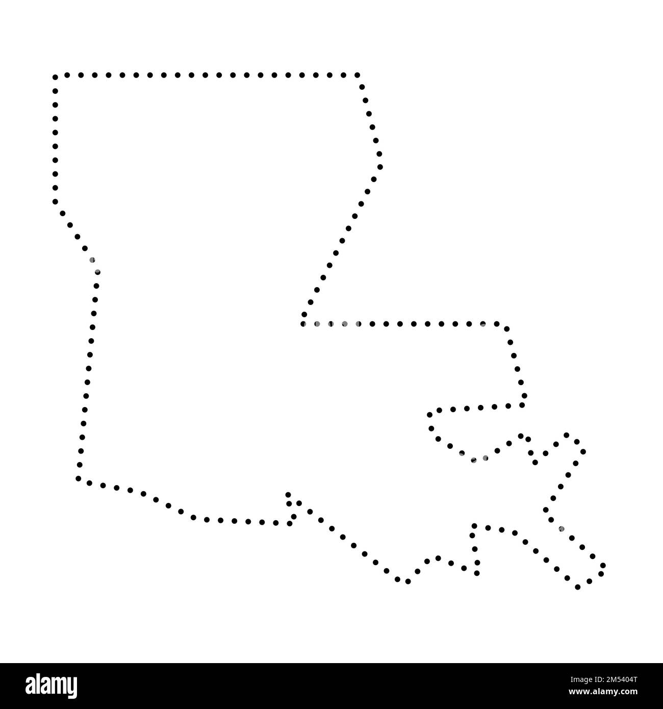 Louisiana state of United States of America, USA. Simplified thick black outline map. Simple flat vector illustration Stock Vector