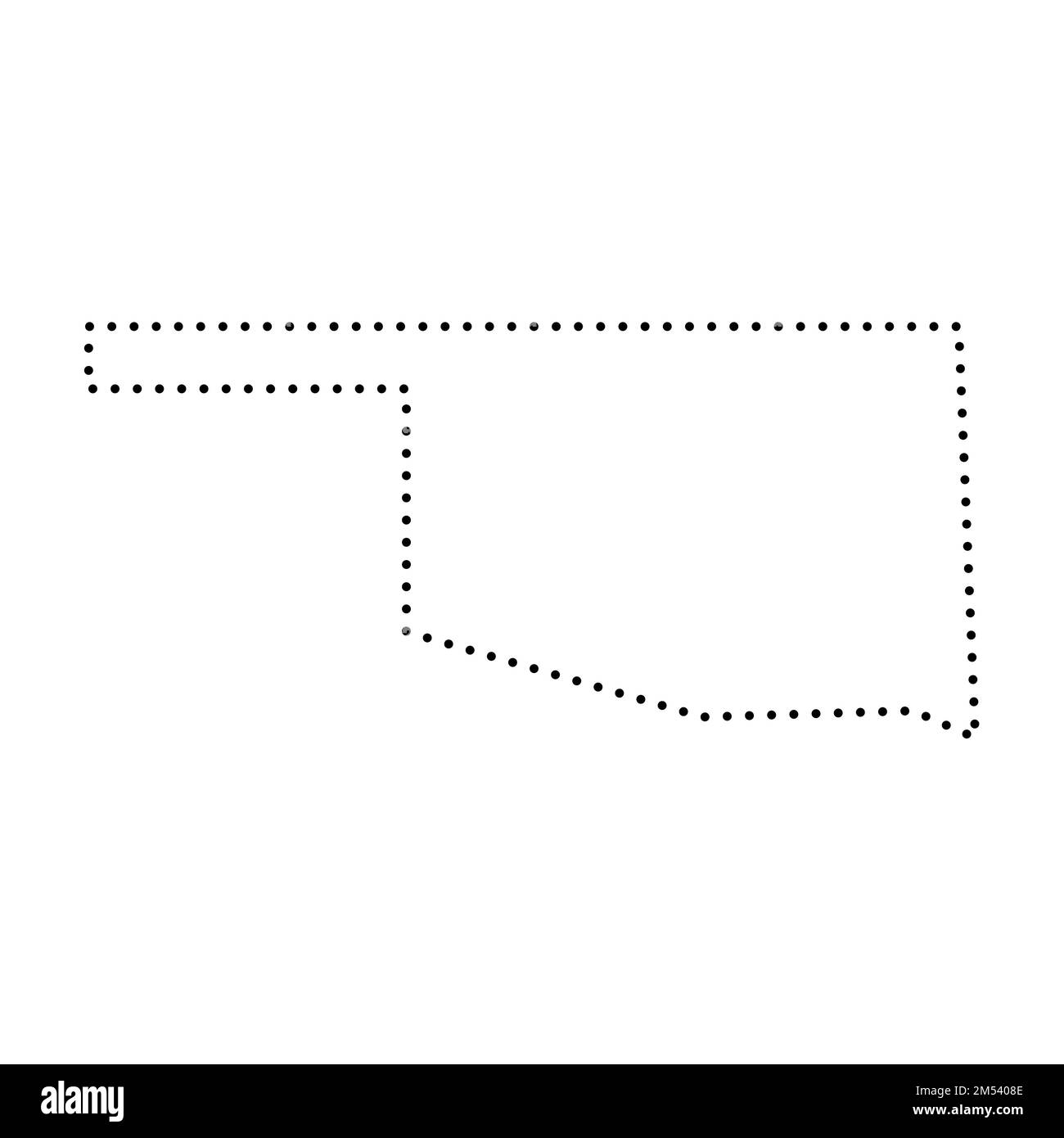 Oklahoma state of United States of America, USA. Simplified thick black