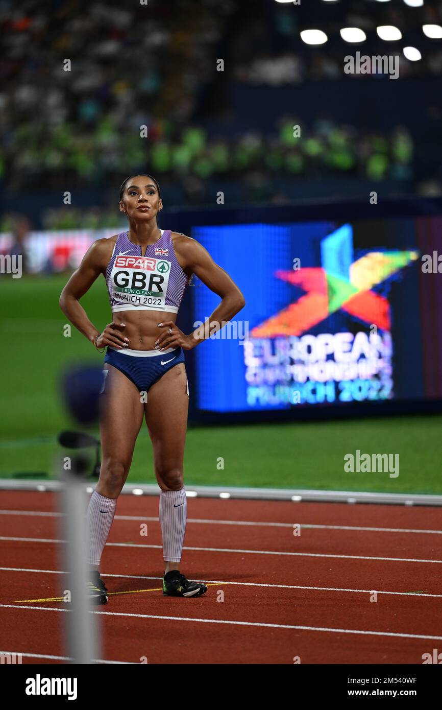 Women's 4x100 relay race, Ashleigh Nelson waiting at the start of the