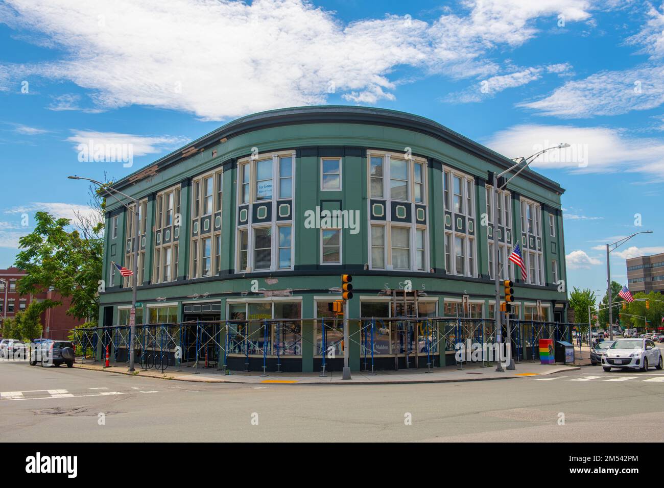 Historic commercial building at 1 Salem Street at Main Street in