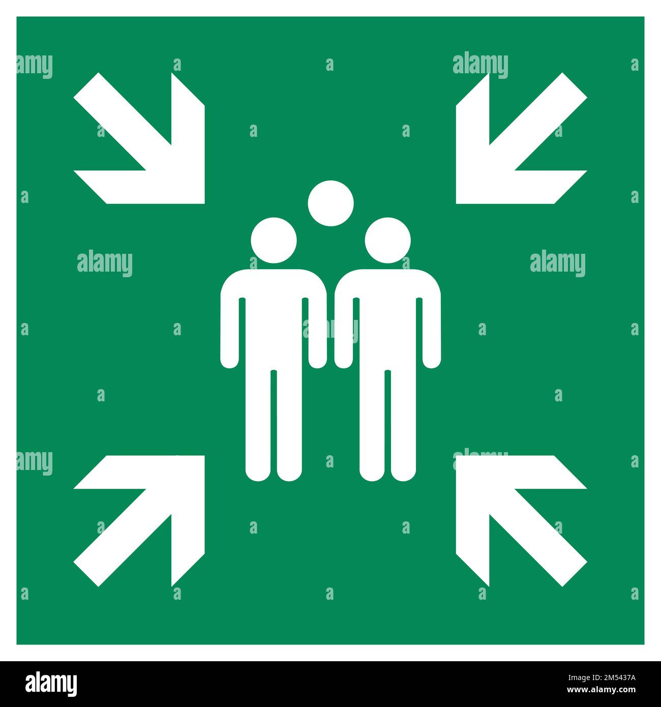 Evacuation assembly point sign Stock Vector