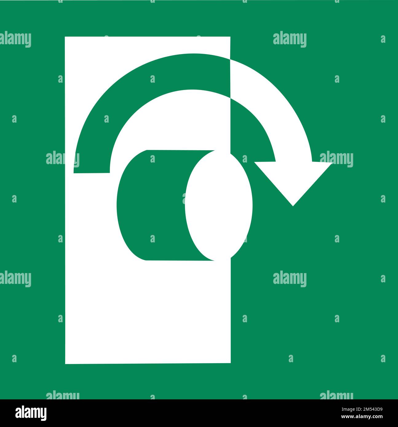 ISO 7010 E019 – Turn clockwise to open sign Stock Vector