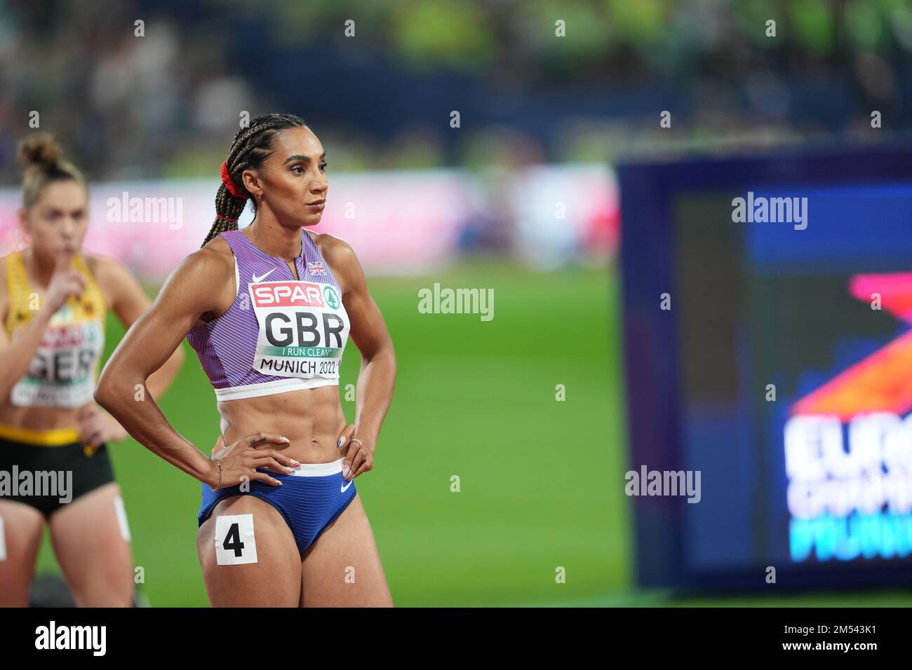 Women's 4x100 relay race,Ashleigh Nelson waiting at the start of the