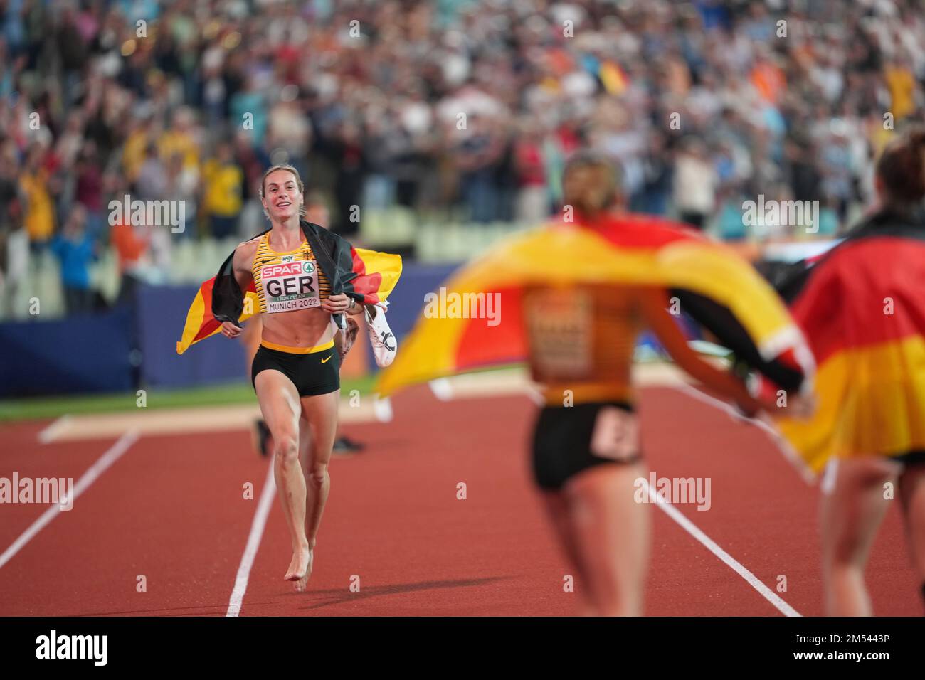 European Championships, Olympiastadion, 4x100 meter relay final, women
