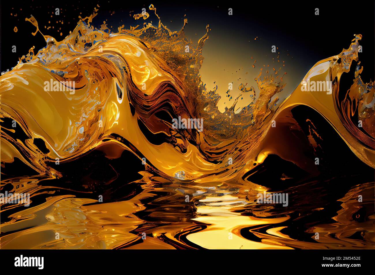 24K golden texture. Abstract concept art made for background wallpaper. glittering gold with metallic finish Stock Photo