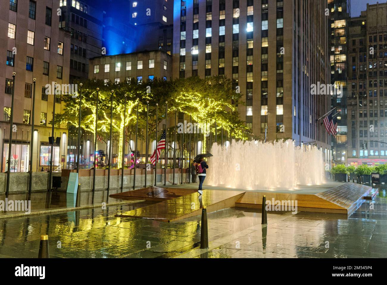 Fountain by Rockefeller Center Stock Photo