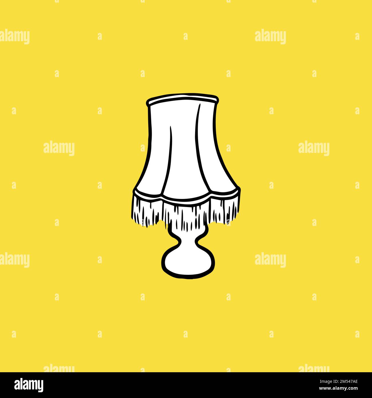 Lampshade Icon, Detailed drawing, Antique Concept, Sketch and Vintage