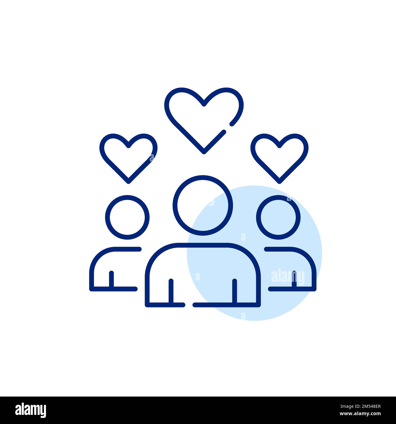 Users giving like reactions. Pixel perfect, editable stroke line icon Stock Vector