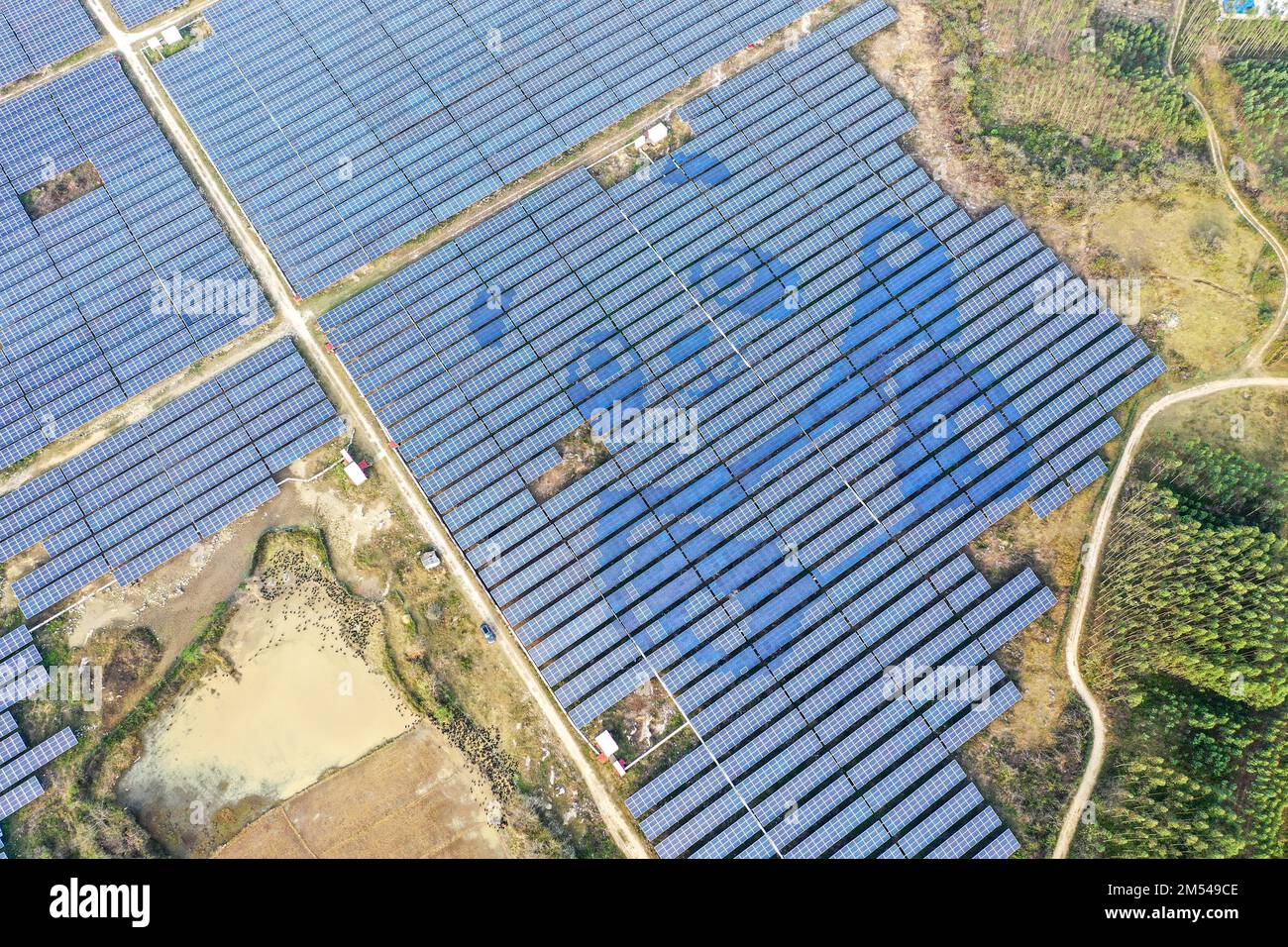 Panda Pv Array Aerial photo shows a photovoltaic power station with the giant panda ...