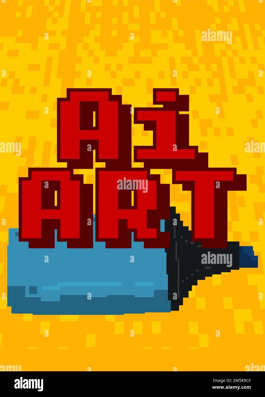 Ai Art. Pixelated word with geometric graphic background. Vector ...
