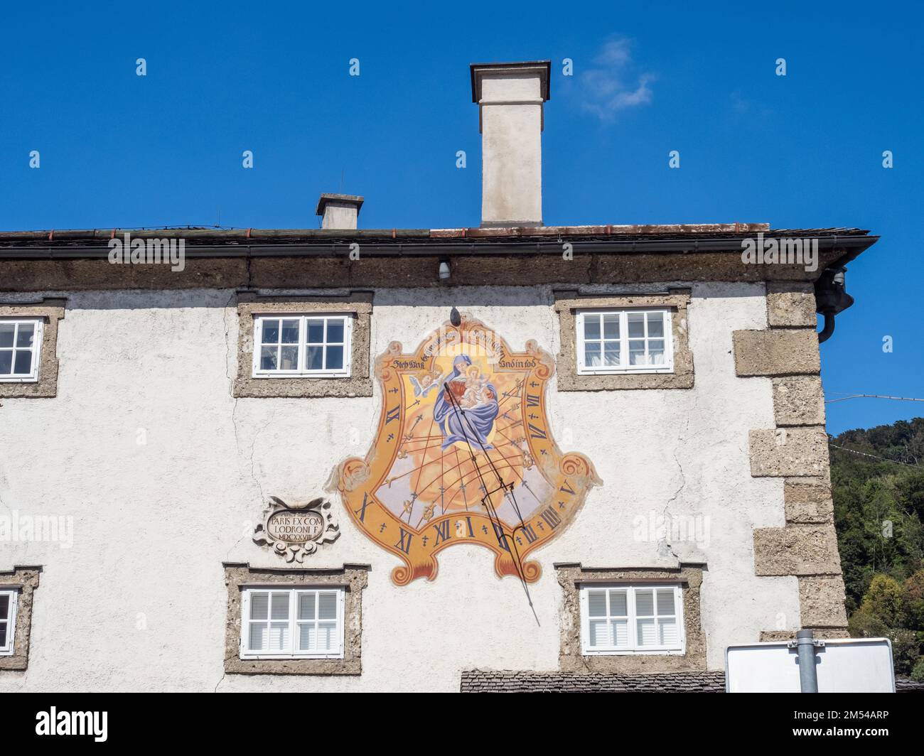 Mary with Christ Child, Sundial with prayer, Stand by us in all our