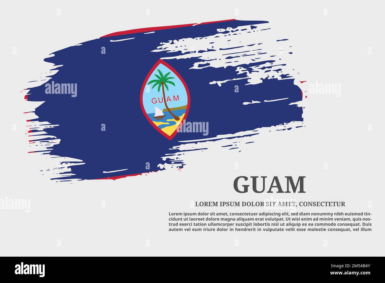 Guam flag grunge brush and text poster, vector Stock Vector Image & Art ...