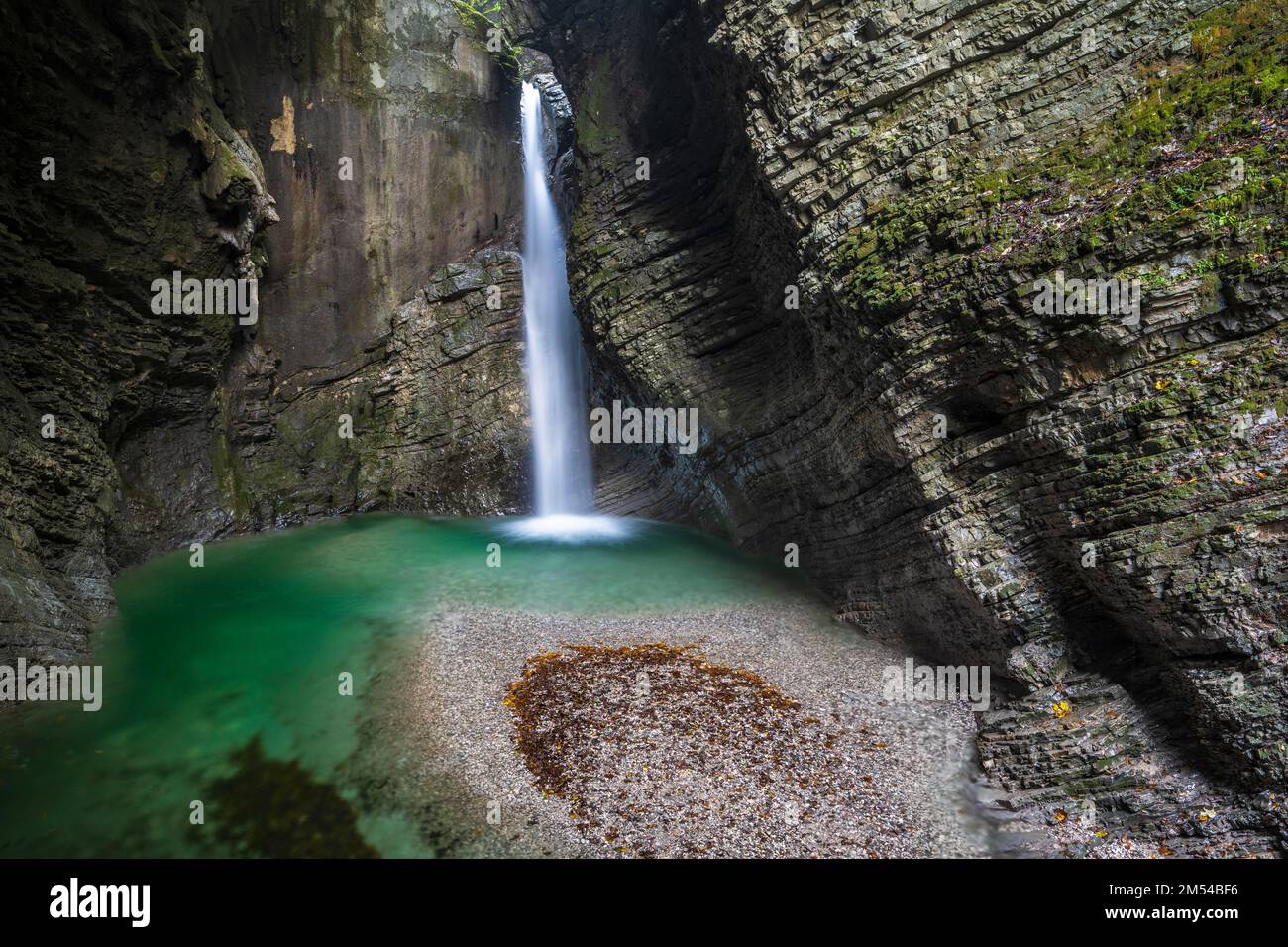 Waterfall Slap Kozjak Near Kobarid Soca Valley Triglav National Park 