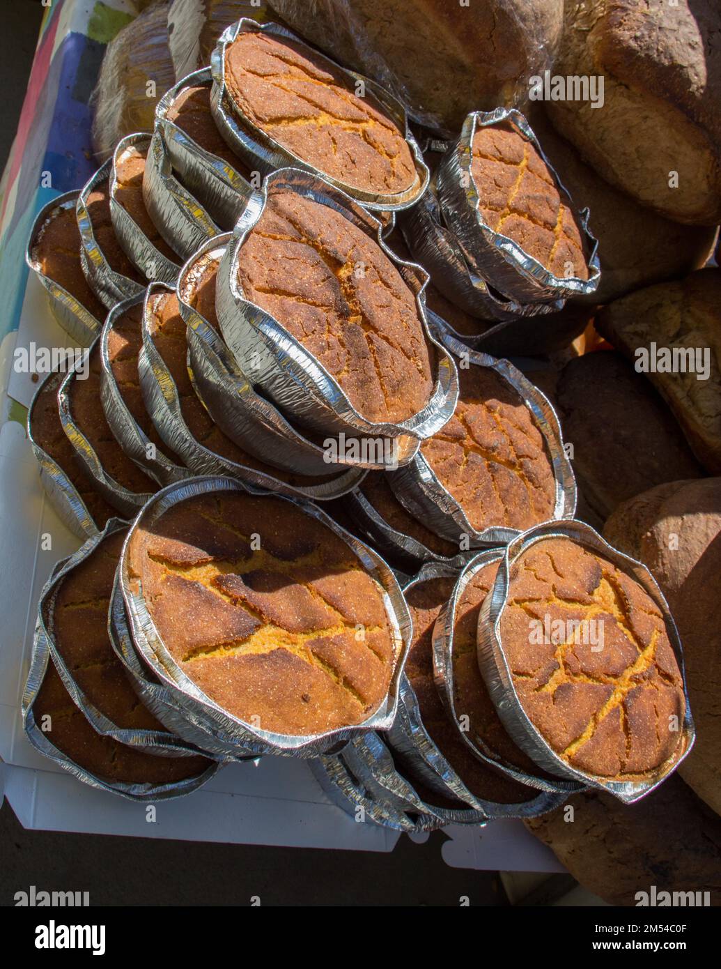 Traditional Turkish style bread of corn flour Stock Photo Alamy