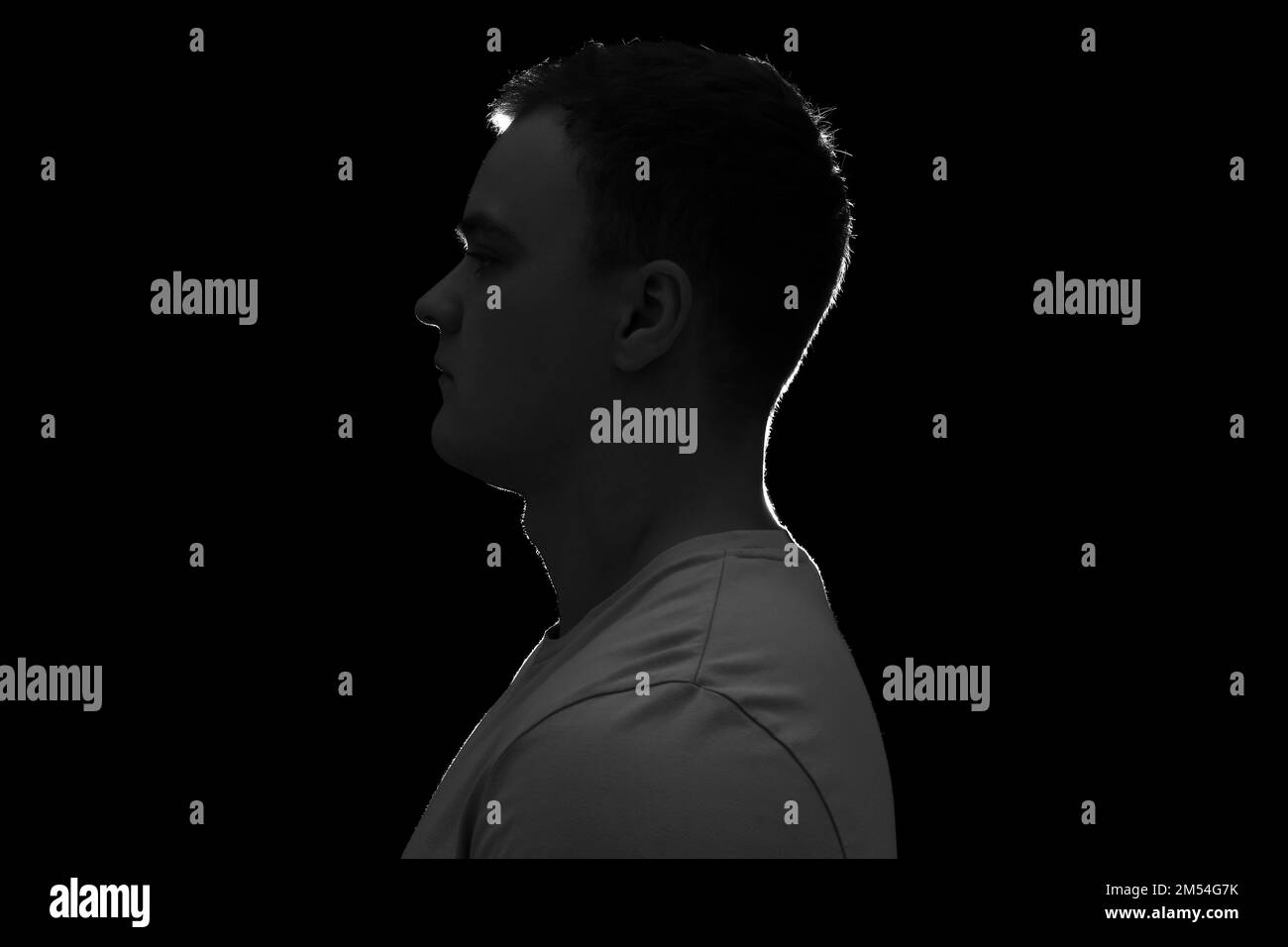 Side view guy on Black and White Stock Photos & Images - Alamy
