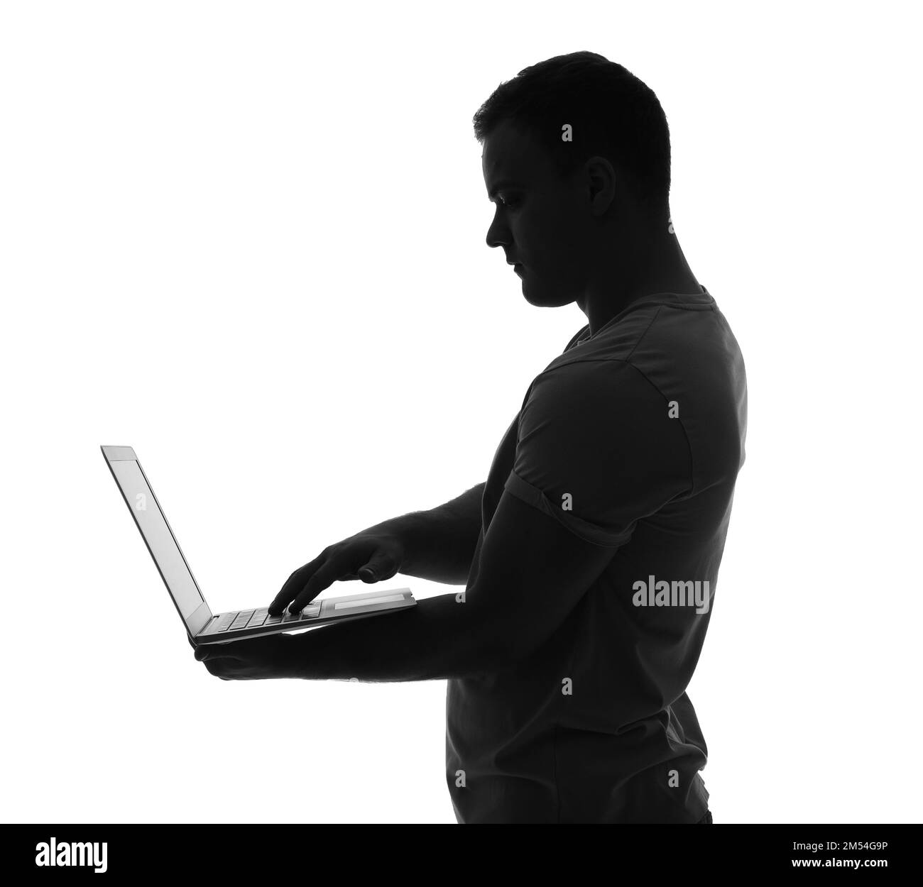 Handsome black man laptop Black and White Stock Photos & Images - Alamy