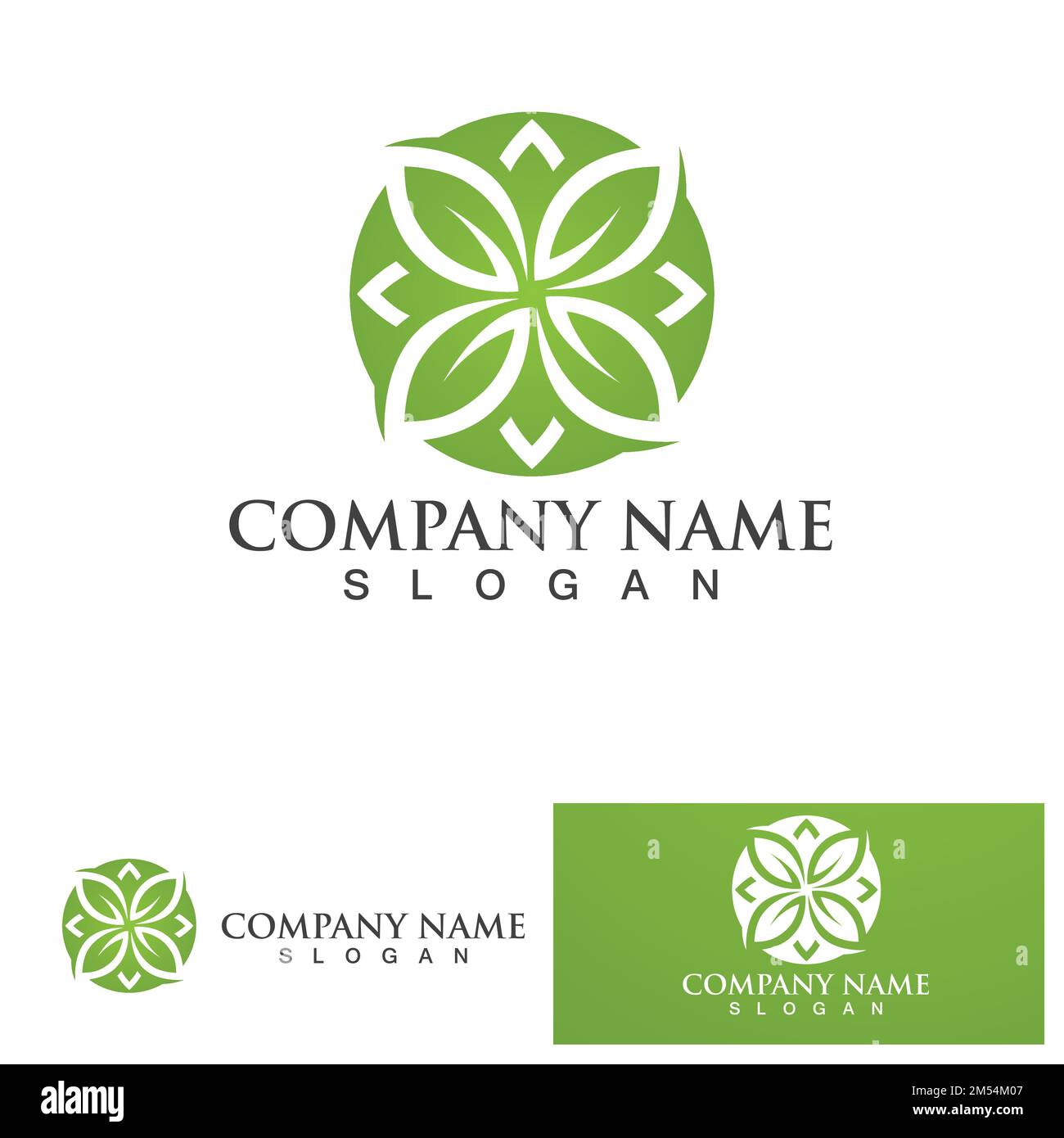 Leaf green flower decoration logo and symbol vector template Stock ...