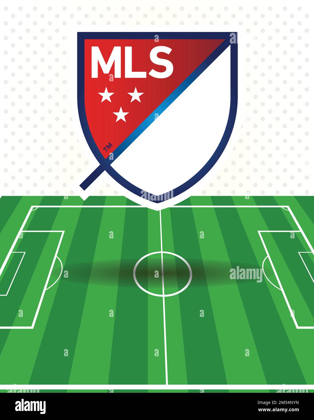 Major League Soccer (MLS) Logo top professional USA football league system : Colombo, Sri Lanka – December 26, 2022 Stock Vector