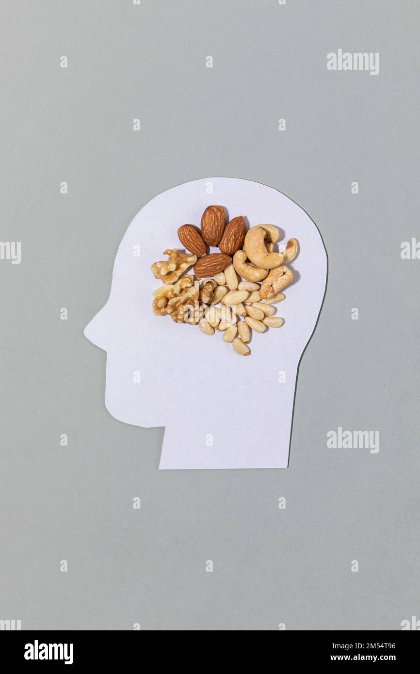 brain health and dementia series the profile and nuts Stock Photo Alamy