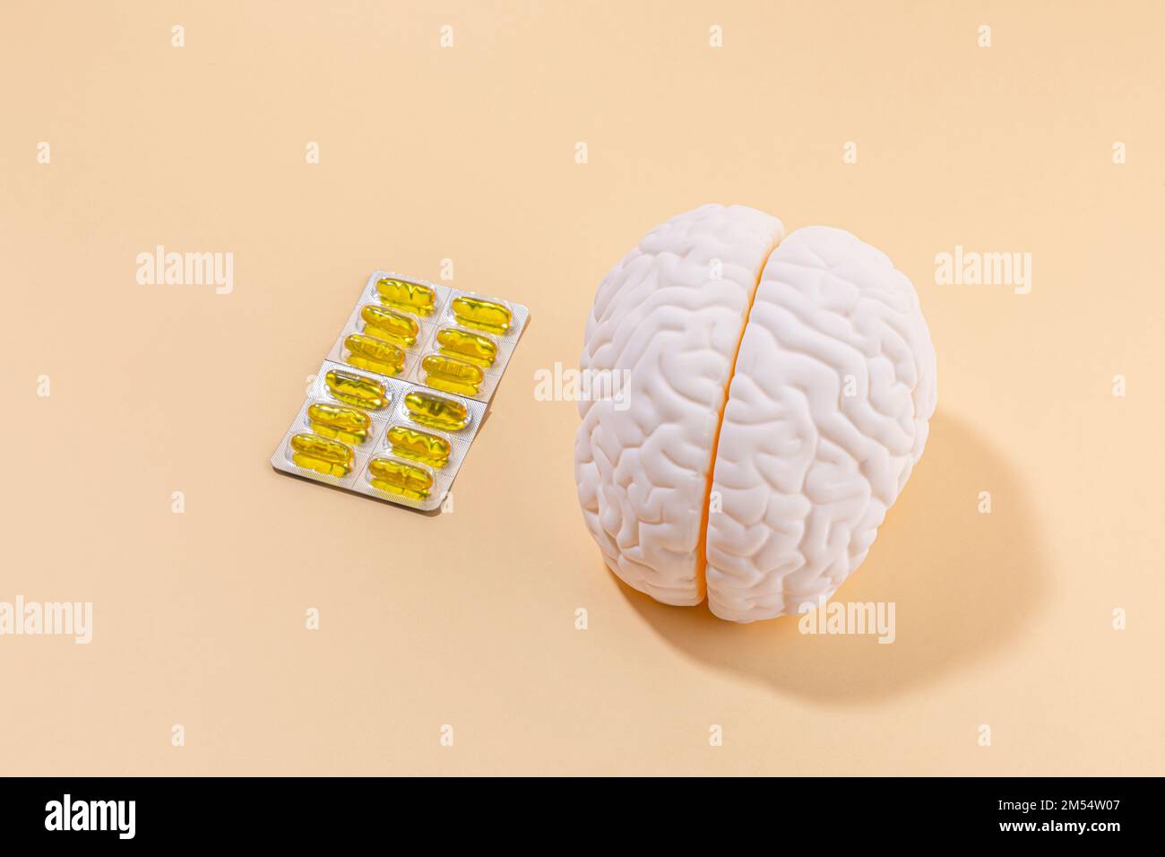 brain health and dementia series brain miniature and omega 3 Stock