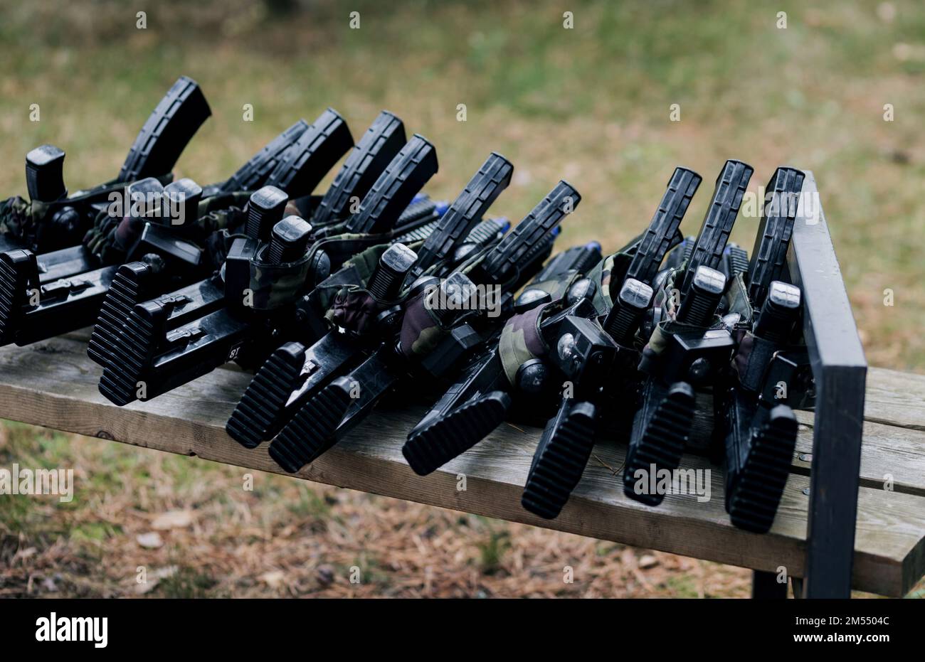 airsoft rifles with the silencer. different types of machine guns Stock