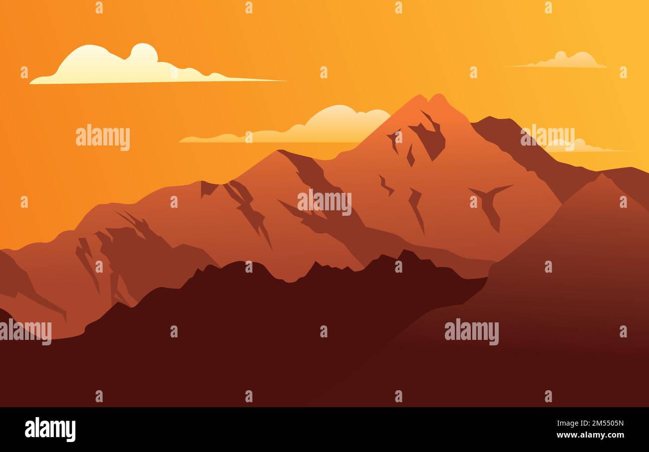 mountains in summer vector illustration. mountain background Stock Vector