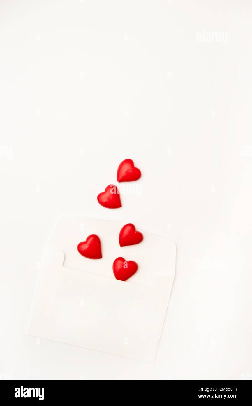 hearts shapes coming out of an envelope, valentine concept Stock Photo
